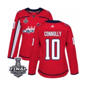 Women's Adidas Washington Capitals #10 Brett Connolly Authentic Red Home 2018 Stanley Cup Final NHL Jersey