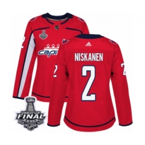 Women's Adidas Washington Capitals #2 Matt Niskanen Authentic Red Home 2018 Stanley Cup Final NHL Jersey