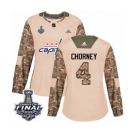 Women's Adidas Washington Capitals #4 Taylor Chorney Authentic Camo Veterans Day Practice 2018 Stanley Cup Final NHL Jersey