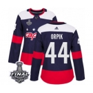 Women's Adidas Washington Capitals #44 Brooks Orpik Authentic Navy Blue 2018 Stadium Series 2018 Stanley Cup Final NHL Jersey