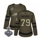Women's Adidas Washington Capitals #79 Nathan Walker Authentic Green Salute to Service 2018 Stanley Cup Final NHL Jersey