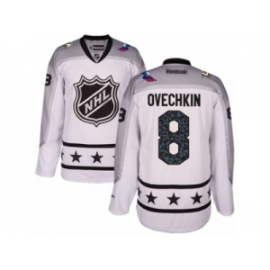 Women's Reebok Washington Capitals #8 Alexander Ovechkin Authentic White Metropolitan Division 2017 All-Star NHL Jersey