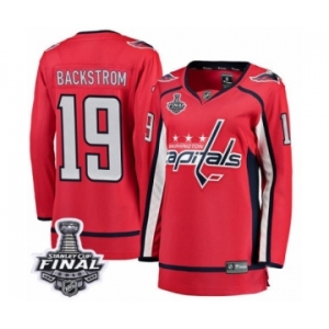 Women's Washington Capitals #19 Nicklas Backstrom Fanatics Branded Red Home Breakaway 2018 Stanley Cup Final NHL Jersey