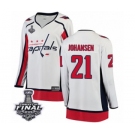 Women's Washington Capitals #21 Lucas Johansen Fanatics Branded White Away Breakaway 2018 Stanley Cup Final NHL Jersey