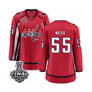 Women's Washington Capitals #55 Aaron Ness Fanatics Branded Red Home Breakaway 2018 Stanley Cup Final NHL Jersey