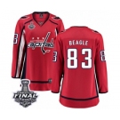 Women's Washington Capitals #83 Jay Beagle Fanatics Branded Red Home Breakaway 2018 Stanley Cup Final NHL Jersey
