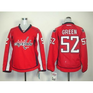 women nhl jerseys washington capitals #52 green red