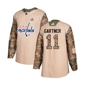 Youth Adidas Washington Capitals #11 Mike Gartner Authentic Camo Veterans Day Practice NHL Jersey