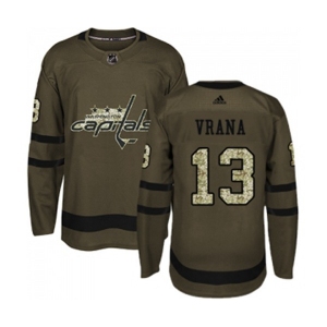 Youth Adidas Washington Capitals #13 Jakub Vrana Authentic Green Salute to Service NHL Jersey