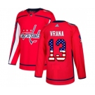 Youth Adidas Washington Capitals #13 Jakub Vrana Authentic Red USA Flag Fashion NHL Jersey