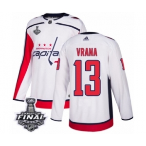 Youth Adidas Washington Capitals #13 Jakub Vrana Authentic White Away 2018 Stanley Cup Final NHL Jersey