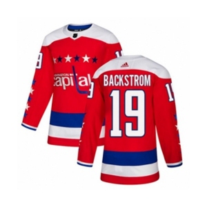 Youth Adidas Washington Capitals #19 Nicklas Backstrom Authentic Red Alternate NHL Jersey