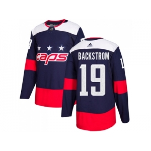 Youth Adidas Washington Capitals #19 Nicklas Backstrom Navy Authentic 2018 Stadium Series Stitched NHL Jersey