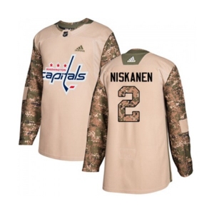 Youth Adidas Washington Capitals #2 Matt Niskanen Authentic Camo Veterans Day Practice NHL Jersey