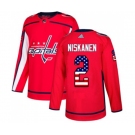 Youth Adidas Washington Capitals #2 Matt Niskanen Authentic Red USA Flag Fashion NHL Jersey