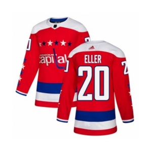 Youth Adidas Washington Capitals #20 Lars Eller Premier Red Alternate NHL Jersey