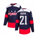 Youth Adidas Washington Capitals #21 Dennis Maruk Authentic Navy Blue 2018 Stadium Series NHL Jersey