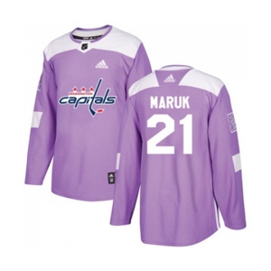 Youth Adidas Washington Capitals #21 Dennis Maruk Authentic Purple Fights Cancer Practice NHL Jersey