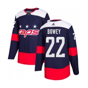 Youth Adidas Washington Capitals #22 Madison Bowey Authentic Navy Blue 2018 Stadium Series NHL Jersey