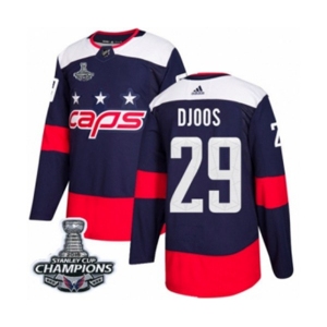 Youth Adidas Washington Capitals #29 Christian Djoos Authentic Navy Blue 2018 Stadium Series 2018 Stanley Cup Final Champions NHL Jersey