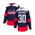 Youth Adidas Washington Capitals #30 Ilya Samsonov Authentic Navy Blue 2018 Stadium Series NHL Jersey