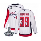 Youth Adidas Washington Capitals #39 Alex Chiasson Authentic White Away 2018 Stanley Cup Final Champions NHL Jersey
