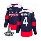 Youth Adidas Washington Capitals #4 Taylor Chorney Authentic Navy Blue 2018 Stadium Series 2018 Stanley Cup Final Champions NHL Jersey