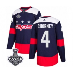 Youth Adidas Washington Capitals #4 Taylor Chorney Authentic Navy Blue 2018 Stadium Series 2018 Stanley Cup Final NHL Jersey