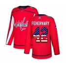 Youth Adidas Washington Capitals #42 Martin Fehervary Authentic Red USA Flag Fashion NHL Jersey