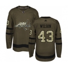 Youth Adidas Washington Capitals #43 Tom Wilson Authentic Green Salute to Service NHL Jersey
