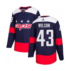 Youth Adidas Washington Capitals #43 Tom Wilson Authentic Navy Blue 2018 Stadium Series NHL Jersey