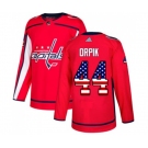 Youth Adidas Washington Capitals #44 Brooks Orpik Authentic Red USA Flag Fashion NHL Jersey