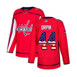 Youth Adidas Washington Capitals #44 Brooks Orpik Authentic Red USA Flag Fashion NHL Jersey