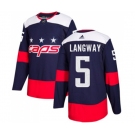 Youth Adidas Washington Capitals #5 Rod Langway Authentic Navy Blue 2018 Stadium Series NHL Jersey