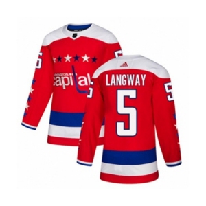 Youth Adidas Washington Capitals #5 Rod Langway Premier Red Alternate NHL Jersey