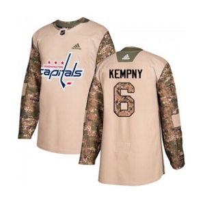 Youth Adidas Washington Capitals #6 Michal Kempny Authentic Camo Veterans Day Practice NHL Jersey