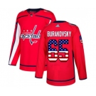 Youth Adidas Washington Capitals #65 Andre Burakovsky Authentic Red USA Flag Fashion NHL Jersey