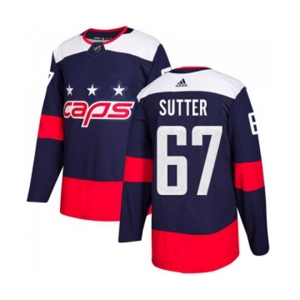 Youth Adidas Washington Capitals #67 Riley Sutter Authentic Navy Blue 2018 Stadium Series NHL Jersey