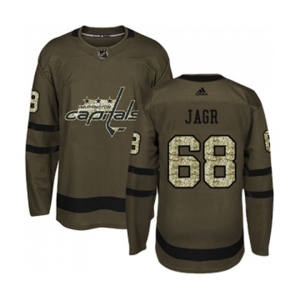 Youth Adidas Washington Capitals #68 Jaromir Jagr Authentic Green Salute to Service NHL Jersey
