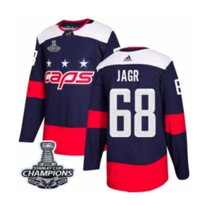 Youth Adidas Washington Capitals #68 Jaromir Jagr Authentic Navy Blue 2018 Stadium Series 2018 Stanley Cup Final Champions NHL Jersey