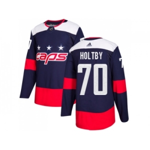 Youth Adidas Washington Capitals #70 Braden Holtby Navy Authentic 2018 Stadium Series Stitched NHL Jersey
