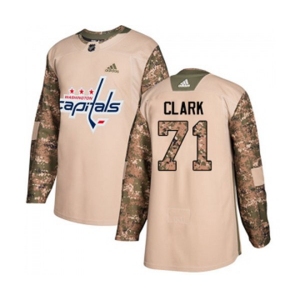 Youth Adidas Washington Capitals #71 Kody Clark Authentic Camo Veterans Day Practice NHL Jersey
