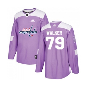 Youth Adidas Washington Capitals #79 Nathan Walker Authentic Purple Fights Cancer Practice NHL Jersey