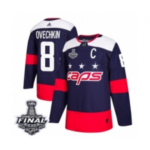 Youth Adidas Washington Capitals #8 Alex Ovechkin Authentic Navy Blue 2018 Stadium Series 2018 Stanley Cup Final NHL Jersey