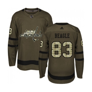 Youth Adidas Washington Capitals #83 Jay Beagle Authentic Green Salute to Service NHL Jersey