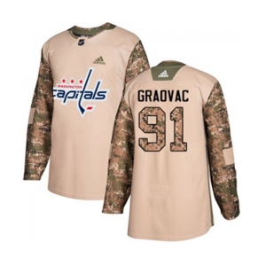 Youth Adidas Washington Capitals #91 Tyler Graovac Authentic Camo Veterans Day Practice NHL Jersey