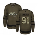 Youth Adidas Washington Capitals #91 Tyler Graovac Authentic Green Salute to Service NHL Jersey