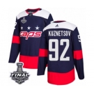 Youth Adidas Washington Capitals #92 Evgeny Kuznetsov Authentic Navy Blue 2018 Stadium Series 2018 Stanley Cup Final NHL Jersey