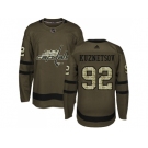 Youth Adidas Washington Capitals #92 Evgeny Kuznetsov Green Salute to Service Stitched NHL Jersey