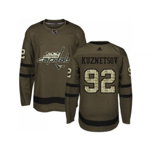 Youth Adidas Washington Capitals #92 Evgeny Kuznetsov Green Salute to Service Stitched NHL Jersey